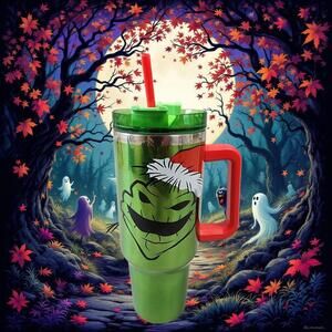 OOGIE BOOGIE TUMBLER NIGHTMARE BEFORE CHRISTMAS 40OZ GREEN EXCLUSIVE BRAND NEW!
